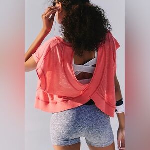 Free People my time tee open back small coral